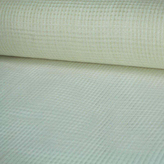 Ivory sinamay Pattern has quarter inch open weave.