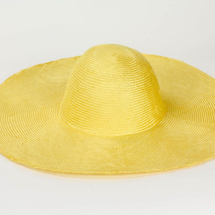 Bright Yellow Grade One Parasisal 6" body. Finely woven straw with sheen