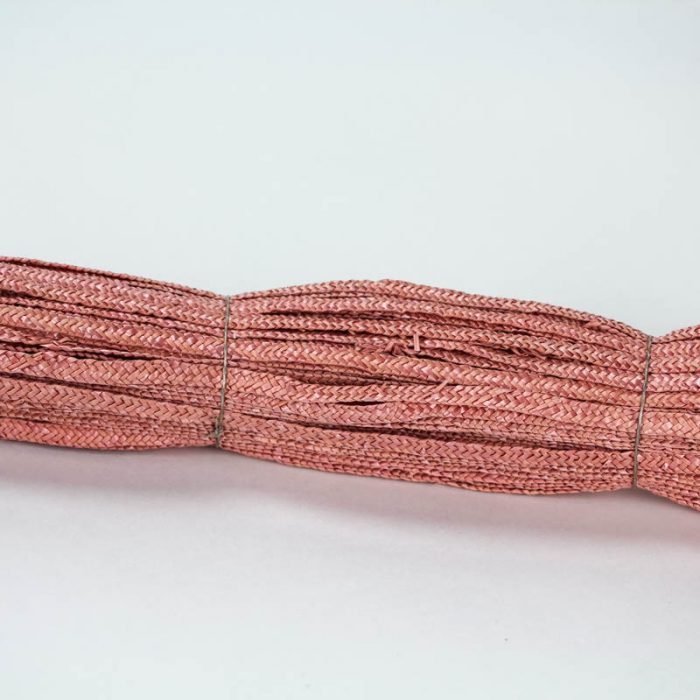 Pink straw braid in standard Milan weave