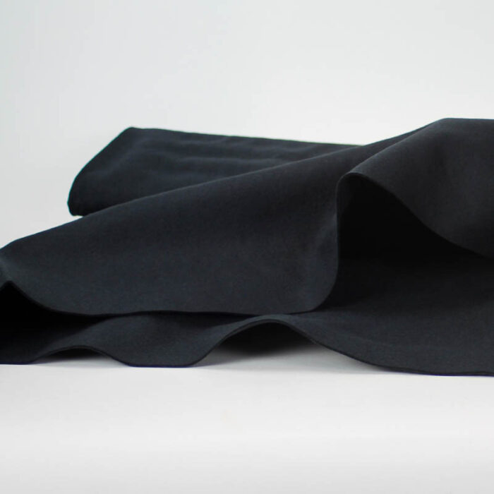 Black, a blend of wool and rayon (70% wool - 30% rayon)