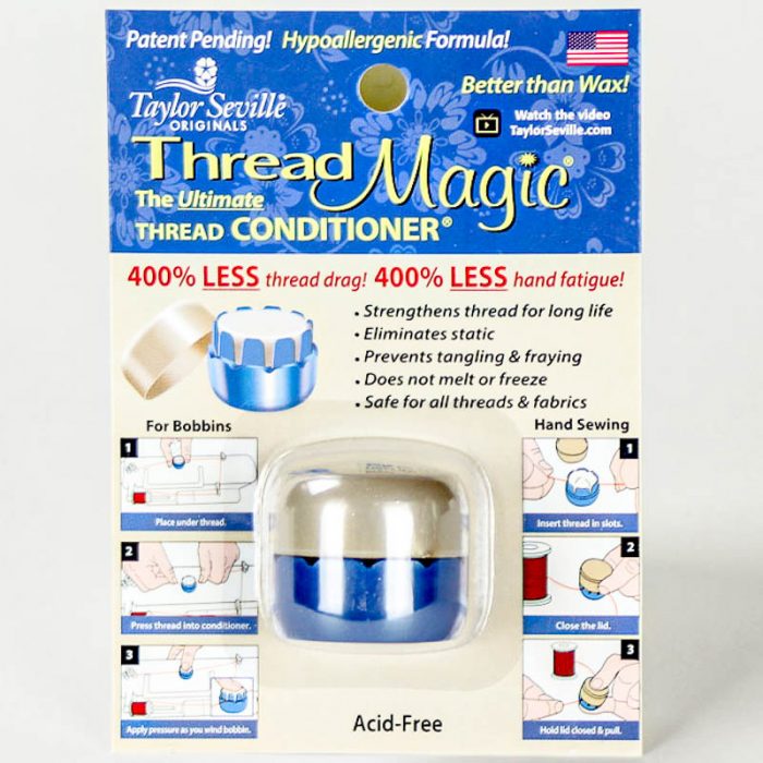 A synthetic thread wax to use with hand sewing.