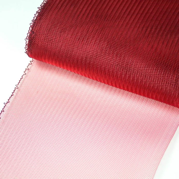 Cranberry red horsehair 100% quality polyester, very flexible, used in making hats and for trim work.