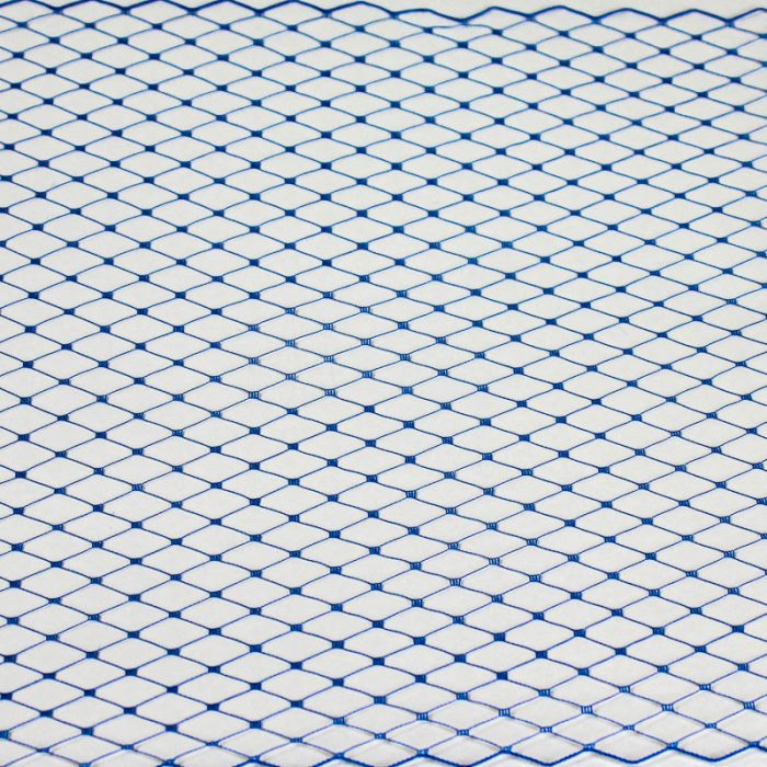 Royal blue Standard diamond pattern with 1/4 inch opening, 8-9 inch width, 100% nylon.