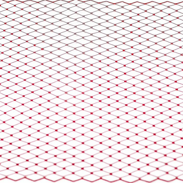 Red Standard diamond pattern with 1/4 inch opening, 8-9 inch width, 100% nylon.