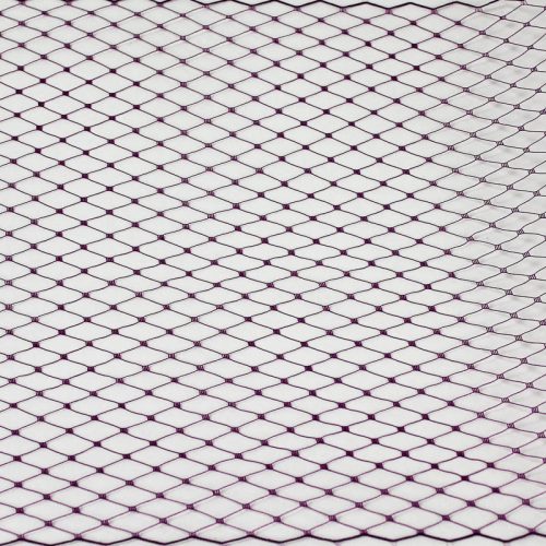 Eggplant Standard diamond pattern with 1/4 inch opening, 8-9 inch width, 100% nylon.