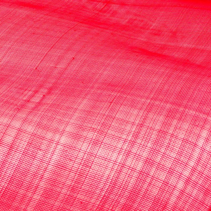 Lightly sized Gauzy look straw cloth,in bright red