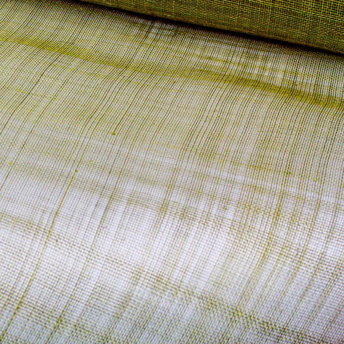 Lightly sized Gauzy look straw cloth, olive green