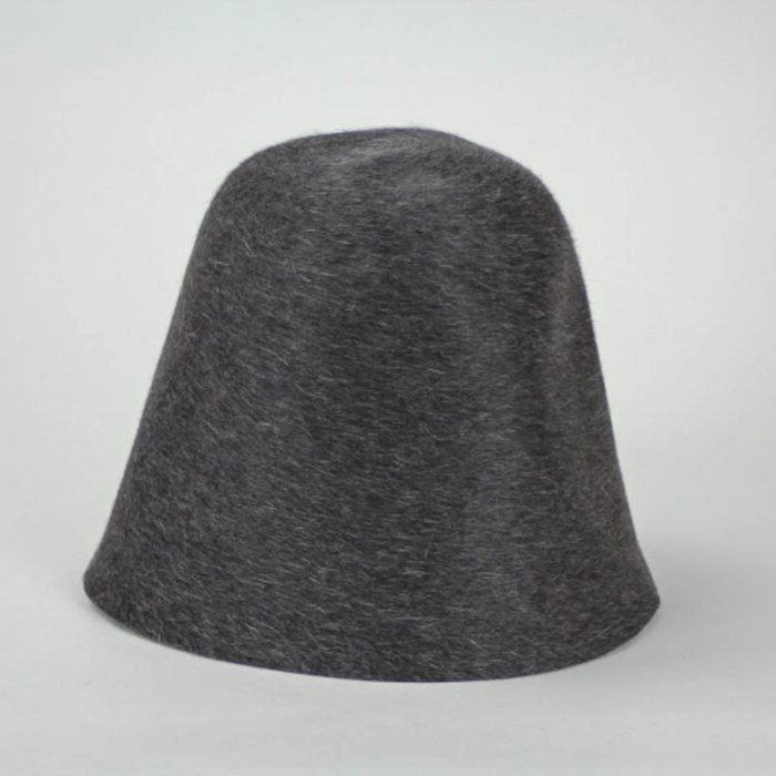Very dark charcoal with heather finish hood, or cone, shape.