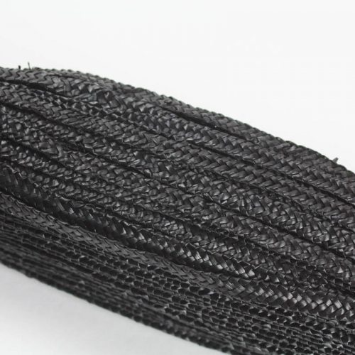 Black straw braid in standard Milan weave