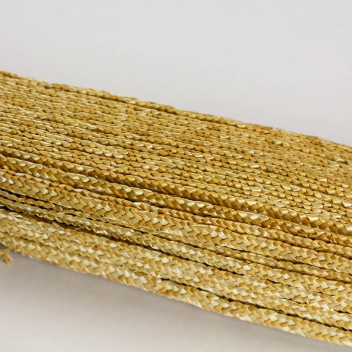 Natural, undyed, straw braid in standard Milan weave