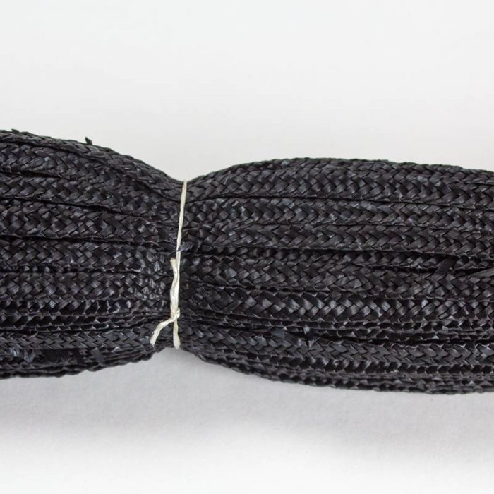 Black straw braid in standard Milan weave