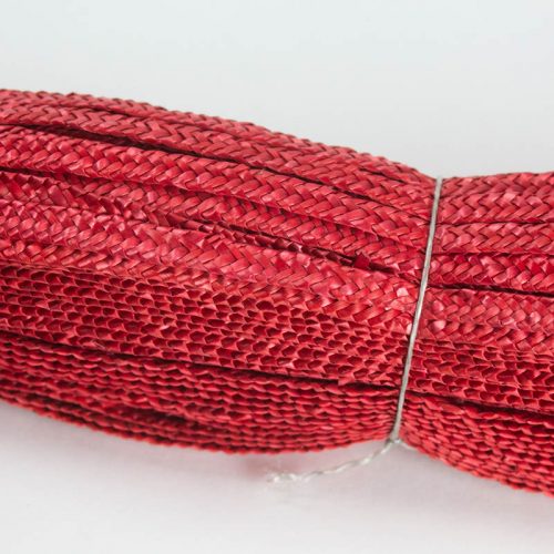 Red straw braid in standard Milan weave