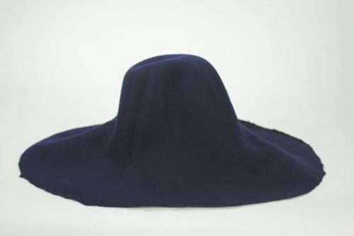 Navy blue capeline, 100% merino wool felt, made in US.