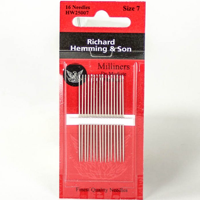 Milliners needles, also known as Straw needles, are longer than their Sharps counterparts.