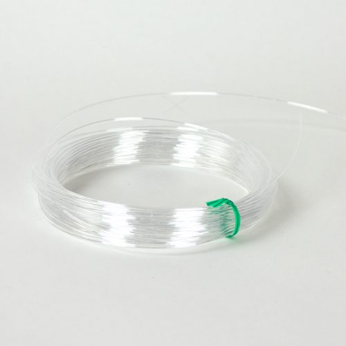 Strong Clear Polyester monofilament with memory. 1.35mm gauge. Lightweight and washable, will not rust.