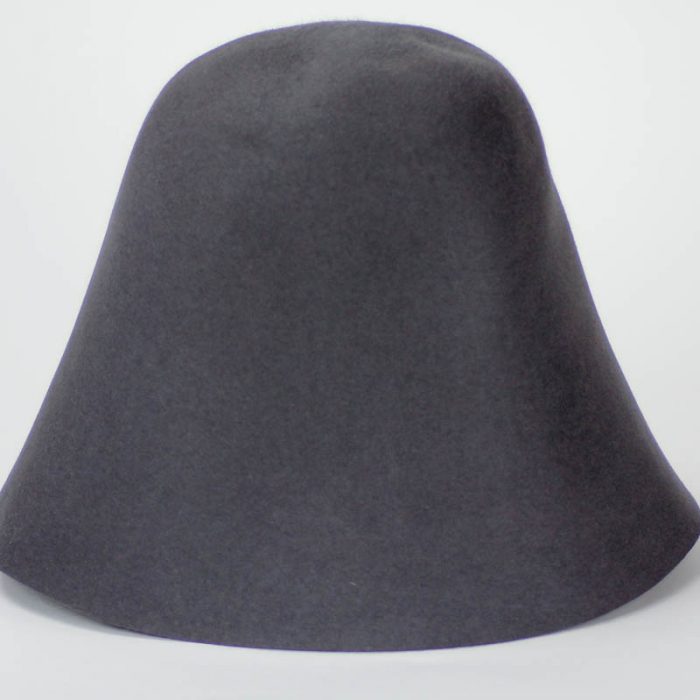 Dark Charcoal hood or cone shape, 100% rabbit fur felt, excellent quality with standard felt finish