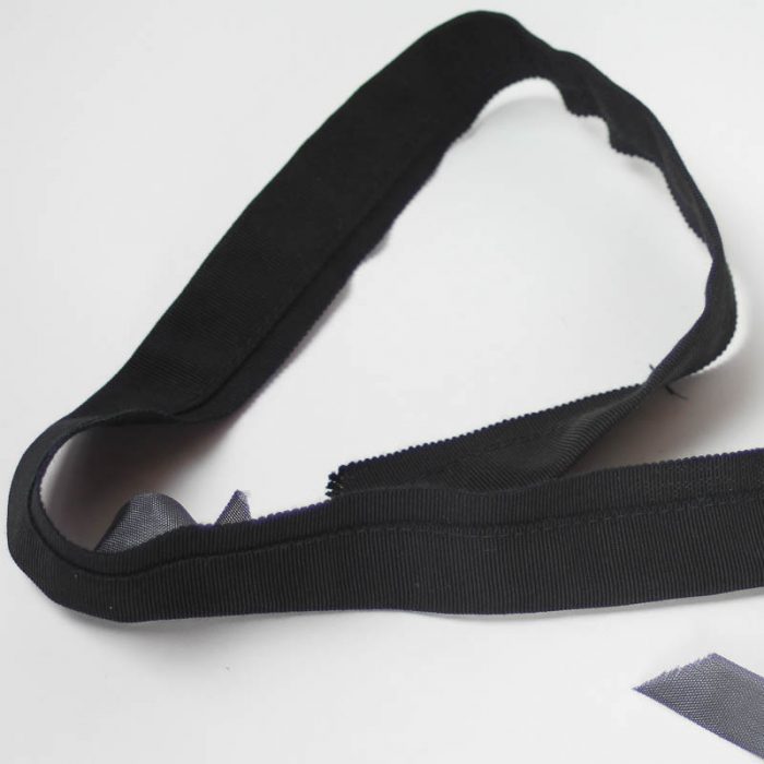 Black adjustable ribbon Sweatband