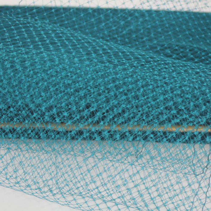 Teal blue Standard diamond pattern with 1/4 inch opening, 8-9 inch width, 100% nylon.