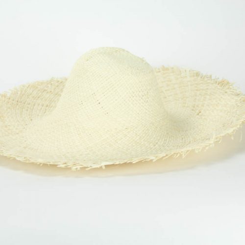 Natural Raffia Straw Capeline, Fringe Hat - Judith M Millinery Supply House