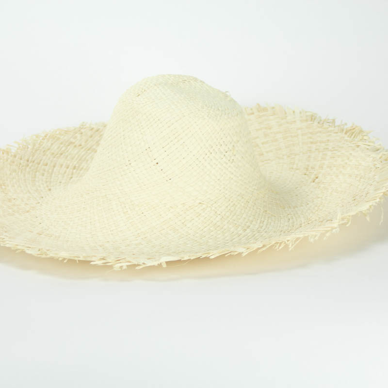 Natural Raffia Straw Capeline, Fringe Hat - Judith M Millinery Supply House