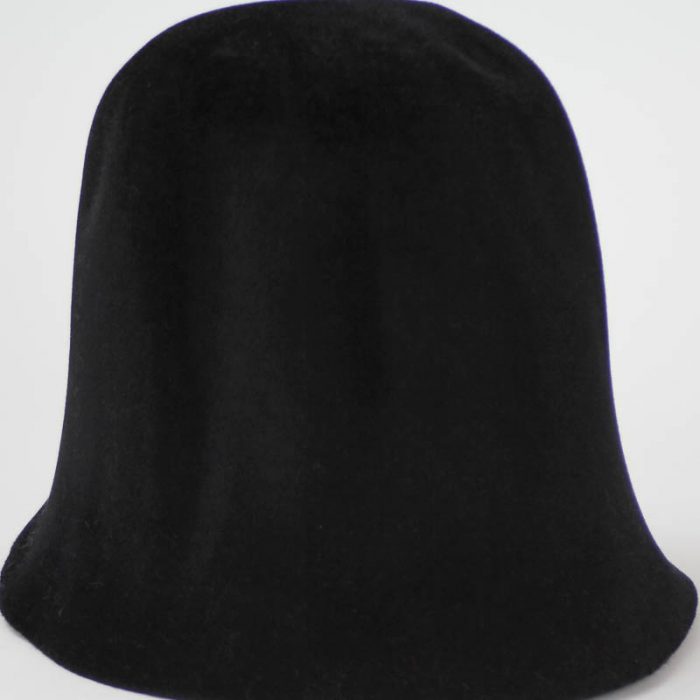 Deep Black hood, or cone shape, with velour finish on outside only. Plush velour velvet look on outer side.