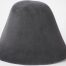Dark Charcoal hood, or cone shape, with velour finish on outside only. Plush velour velvet look on outer side