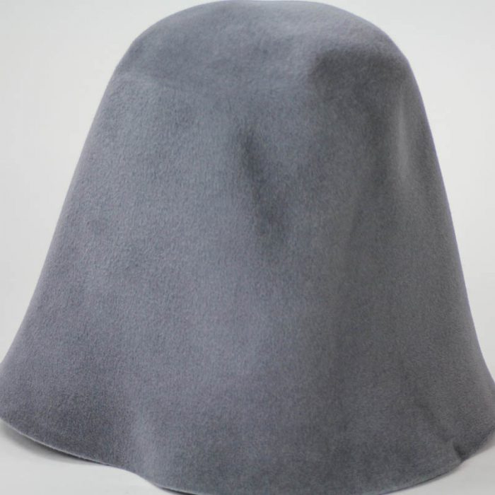 Slate Grey hood, or cone shape, with velour finish on outside only. Plush velour velvet look on outer side.