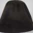 Dark brown, almost black, hood, or cone shape, with velour finish on outside only.