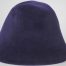 Navy blue hood, or cone shape, with velour finish on outside only