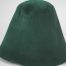 Hunter green hood, or cone shape, with velour finish on outside only