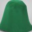 Bright green hood, or cone shape, with velour finish on outside only.