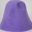 Lavender hood, or cone shape, with velour finish on outside only.