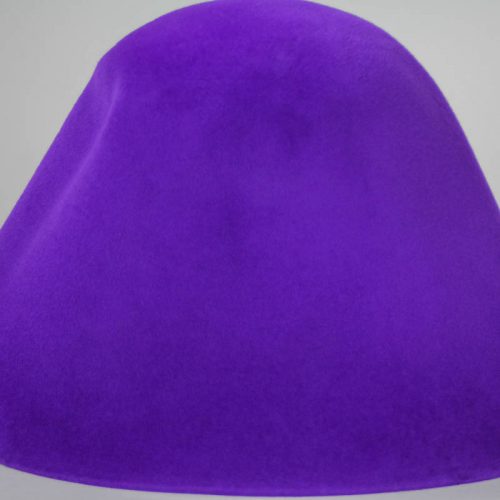 Electric violet hood, or cone shape, with velour finish on outside only.