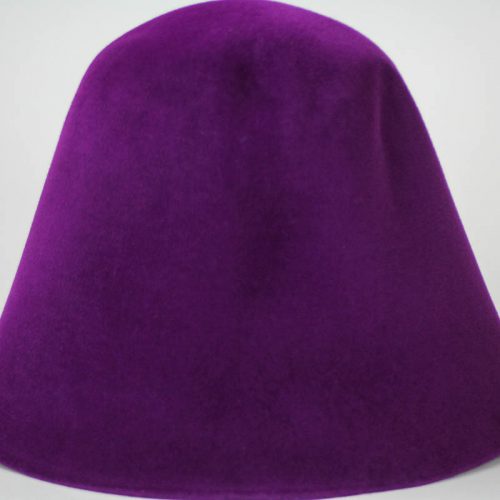 Red Violet hood, or cone shape, with velour finish on outside only.