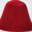 Deep Red hood, or cone shape, with velour finish on outside only.