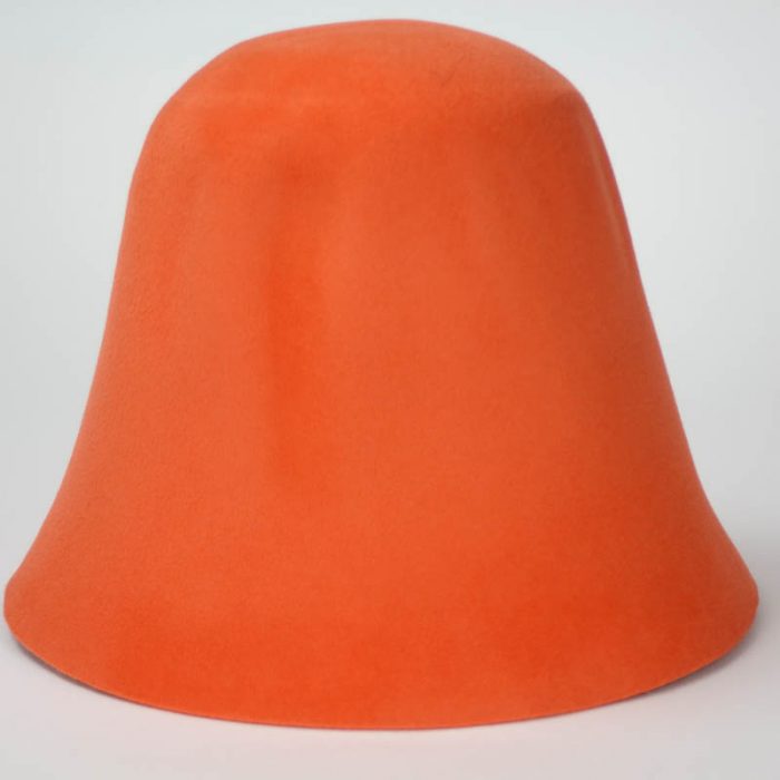 Bright Orange hood, or cone shape, with velour finish on outside only.