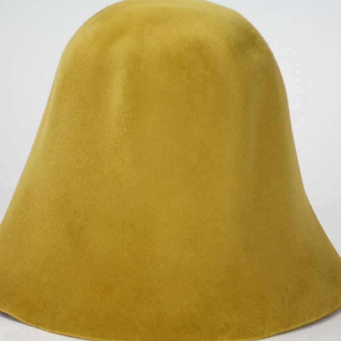 Desert Gold hood, or cone shape, with velour finish on outside only.