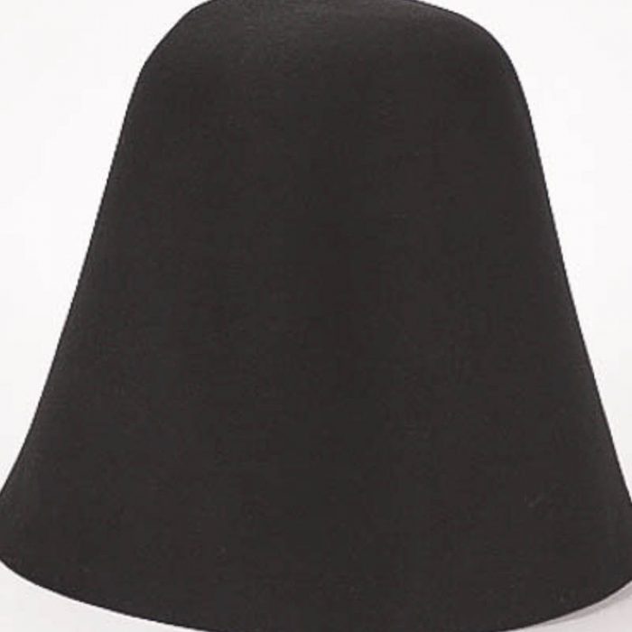 Black hood or cone shape, 100% rabbit fur felt, excellent quality with standard felt finish.