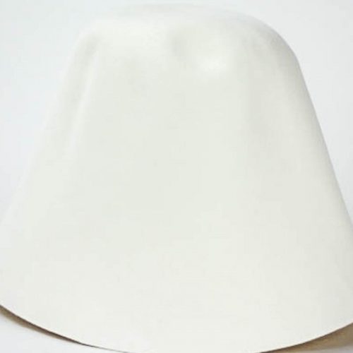 Winter White hood or cone shape,100% rabbit fur felt, excellent quality with standard felt finish.