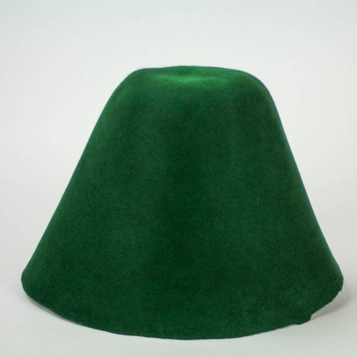 Hunter Green 100% rabbit fur felt, excellent quality with standard felt finish.