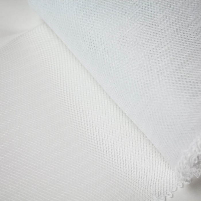 White stiff horsehair is 100% quality polyester, flexible but not soft.