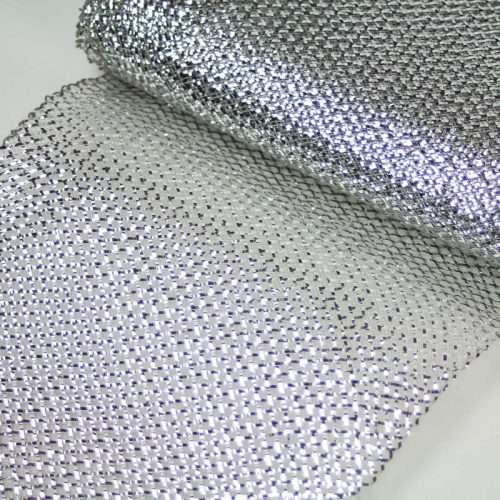 Silver Lurex, very flexible horsehair.