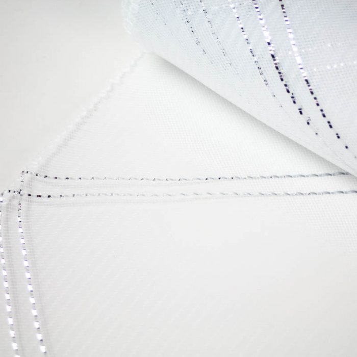 White and Silver Crosshatch or zigzag pattern.