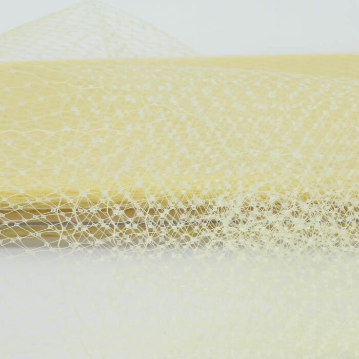Butter Yellow Standard diamond pattern with 1/4 inch opening, 8-9 inch width, 100% nylon.