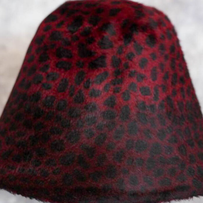 Wine Leopard Print Long Hair Hood