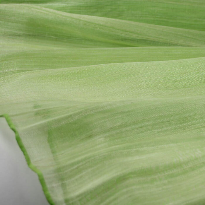 Lime Abaca woven with polyester thread.