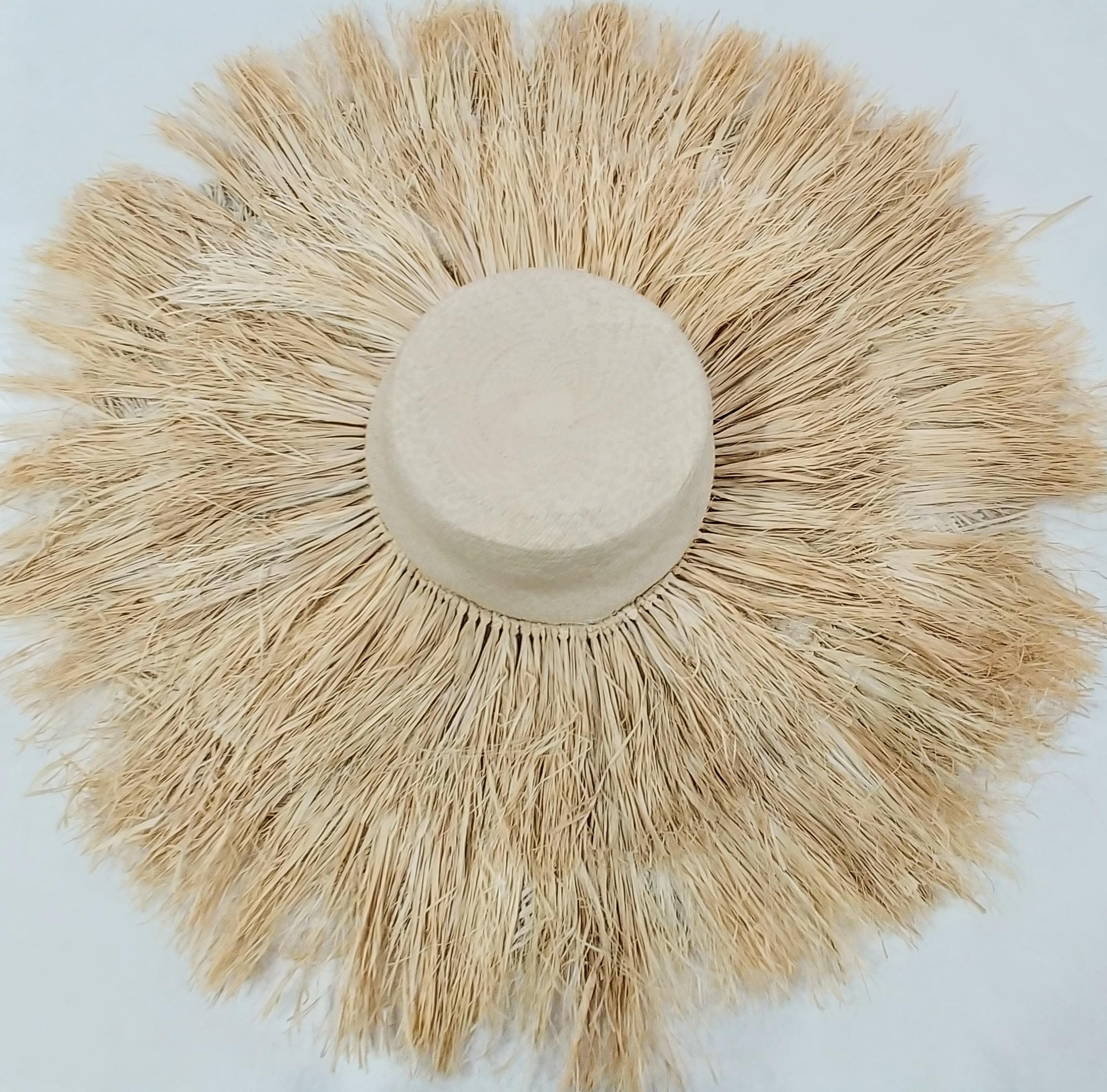 Natural Raffia Straw Capeline, Fringe Hat - Judith M Millinery Supply House