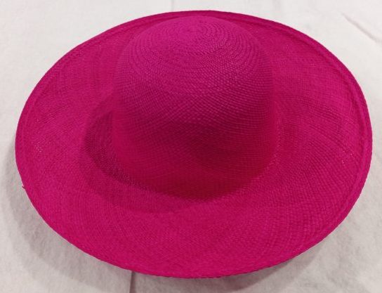 Panama Straw Capeline Hot Pink - Judith M Millinery Supply House